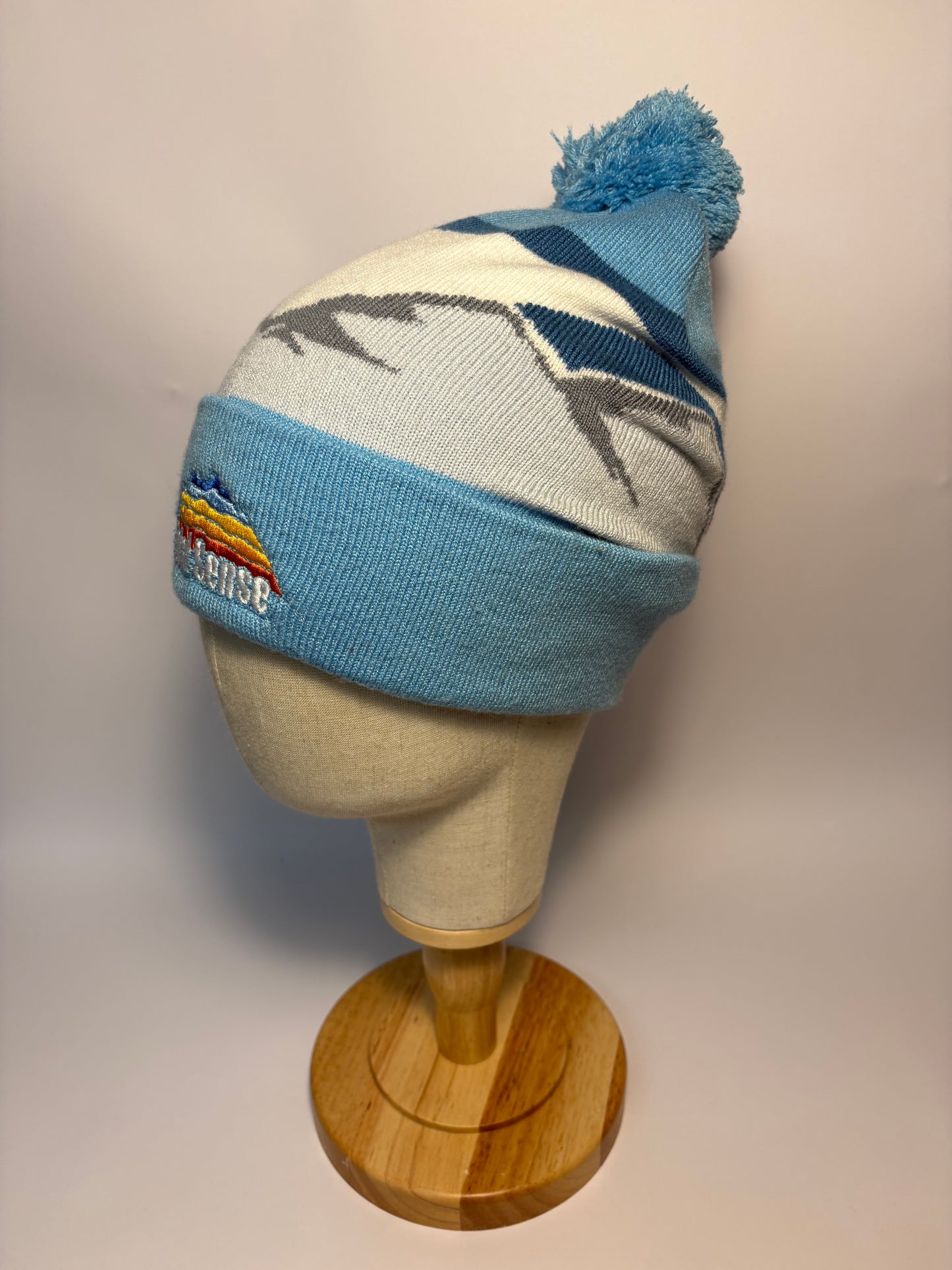 Mountain Peaks Pom Pom Beanie - Glacier Peaks